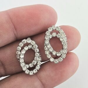Cubic Zirconia Link Stud Earrings